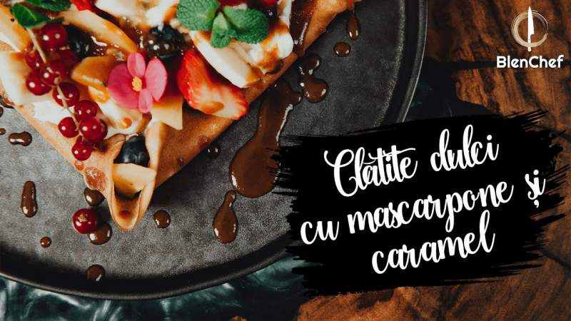 Clatită dulce cu mascarpone și caramel