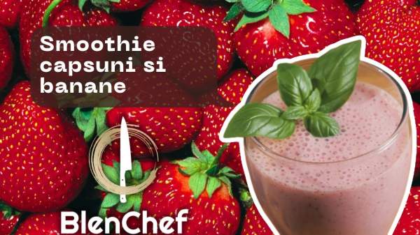 Smoothie de căpșuni răcoritor, cu doar 4 ingrediente