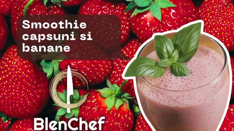 Smoothie de căpșuni răcoritor, cu doar 4 ingrediente