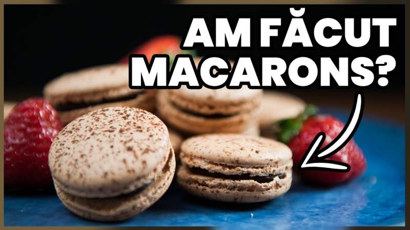 Macarons cu cremă de ciocolată