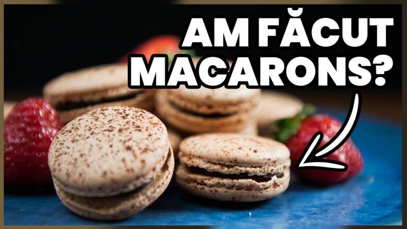 Macarons cu cremă de ciocolată